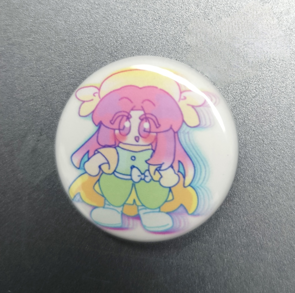 オレンジ　フックピン缶バッジ　25mm