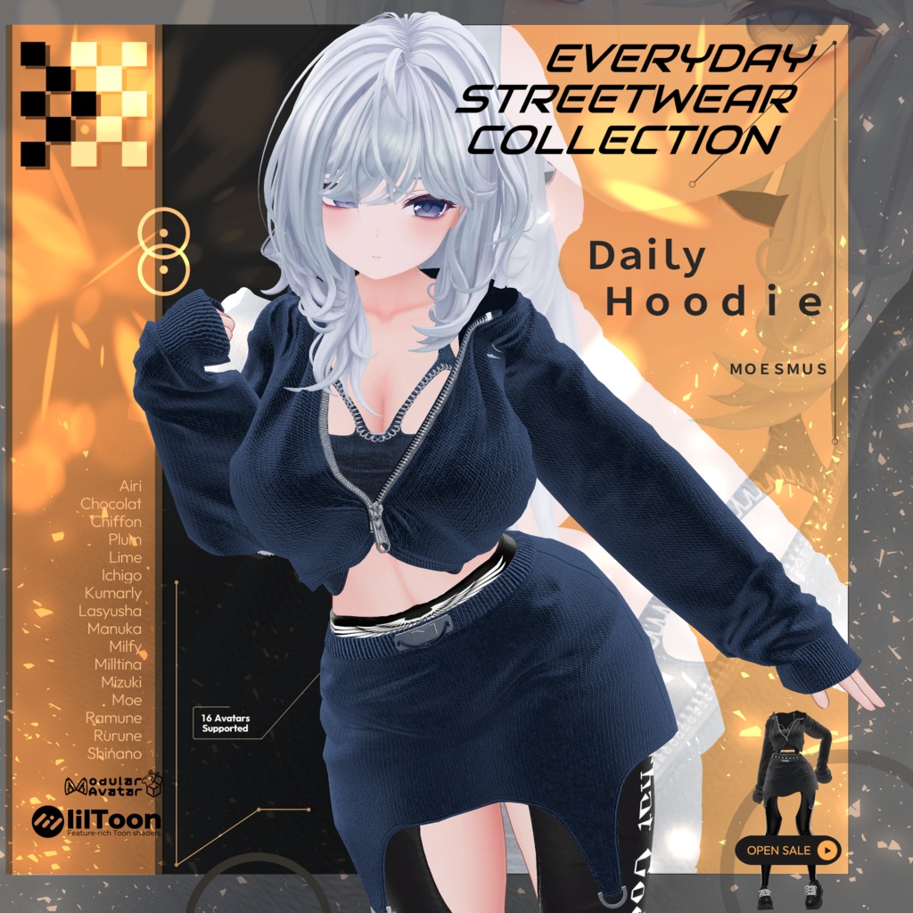 [ セール中 ] VRC Daily Hoodie (16Avatars)
