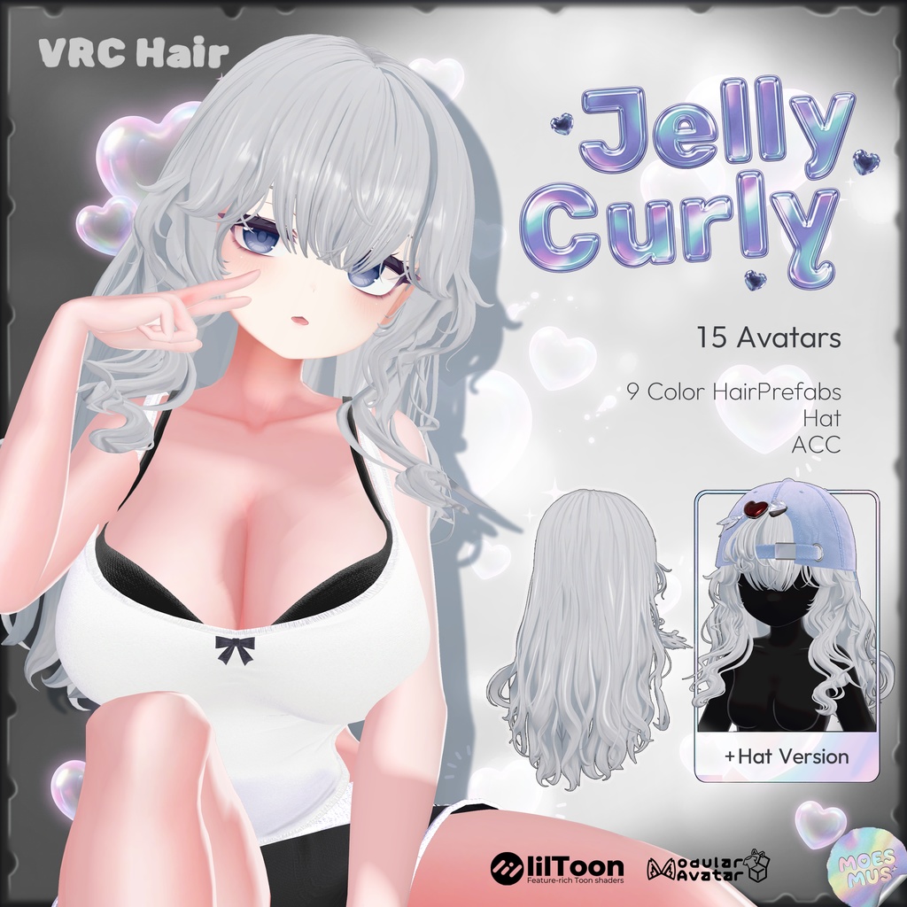 <セール中 > VRC Hair_ JellyCurly