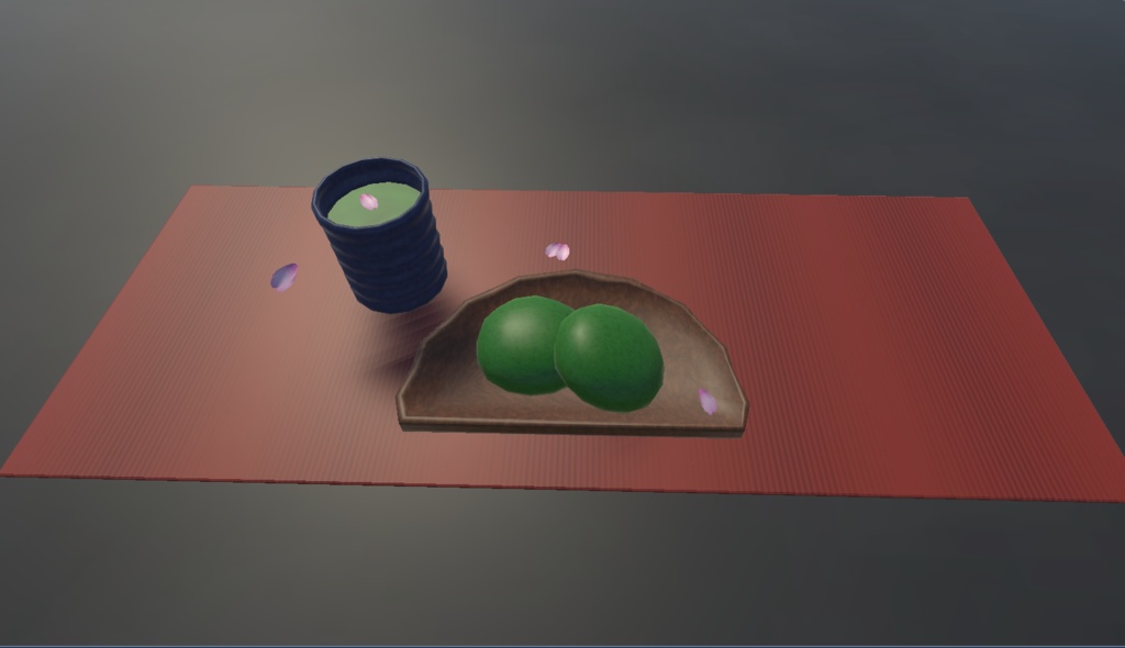 草餅とお茶(Blender 4.0)
