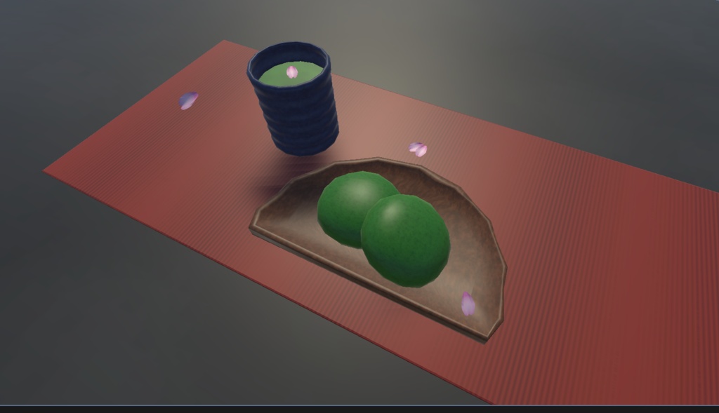 草餅とお茶(Blender 4.0)