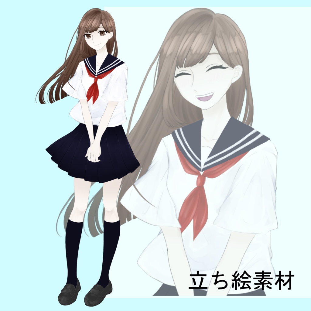 無料版あり_立ち絵_女の子_セーラー服