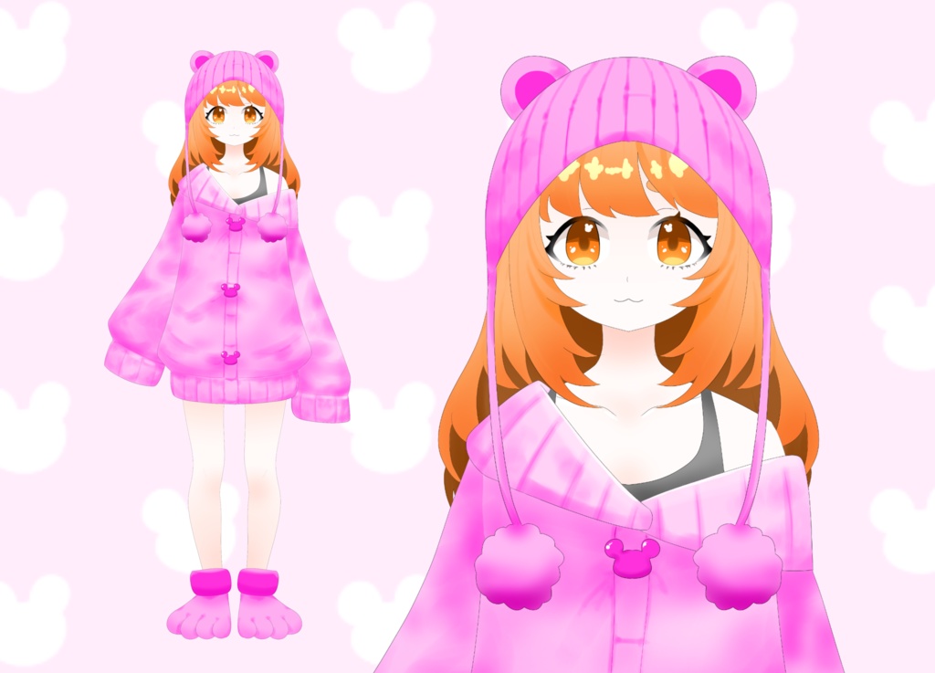 【汎用モデル】くまさんニット帽ちゃん【LIVE2D】