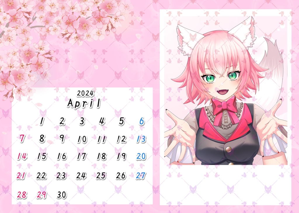 カレンダー風ネップリ4月