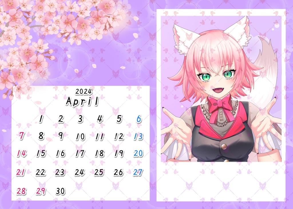 カレンダー風ネップリ4月