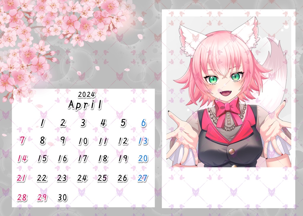 カレンダー風ネップリ4月