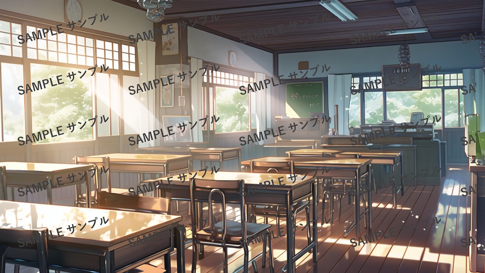 日本の田舎背景集:田舎風の学校背景 176枚〈商用可〉比率:16:9