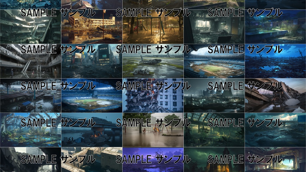 終末の背景集: 日本の終末 435枚〈商用可〉比率:16:9