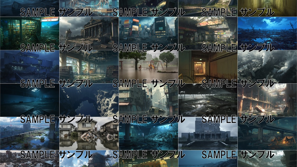 終末の背景集: 日本の終末 435枚〈商用可〉比率:16:9