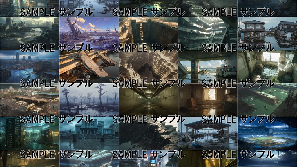 終末の背景集: 日本の終末 435枚〈商用可〉比率:16:9