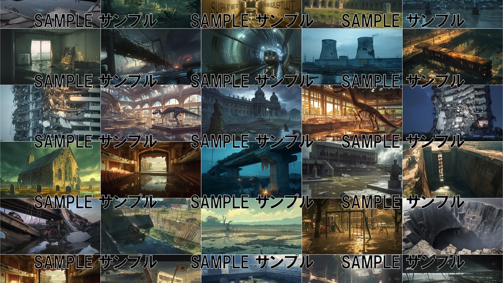 終末の背景集: 日本の終末 435枚〈商用可〉比率:16:9