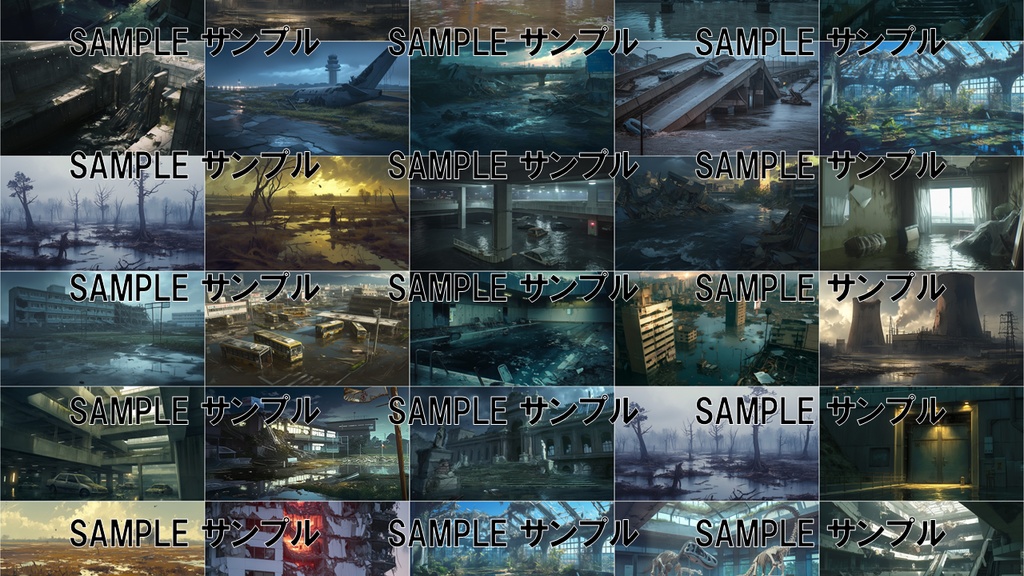 終末の背景集: 日本の終末 435枚〈商用可〉比率:16:9