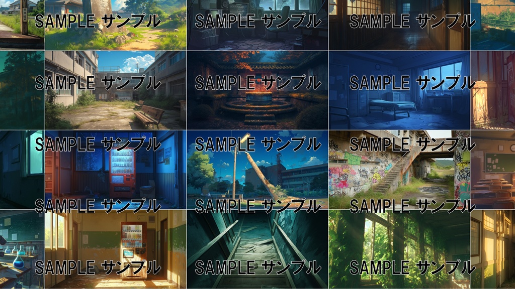 日本の学校の背景集: ホラー編 491枚〈商用可〉比率:16:9