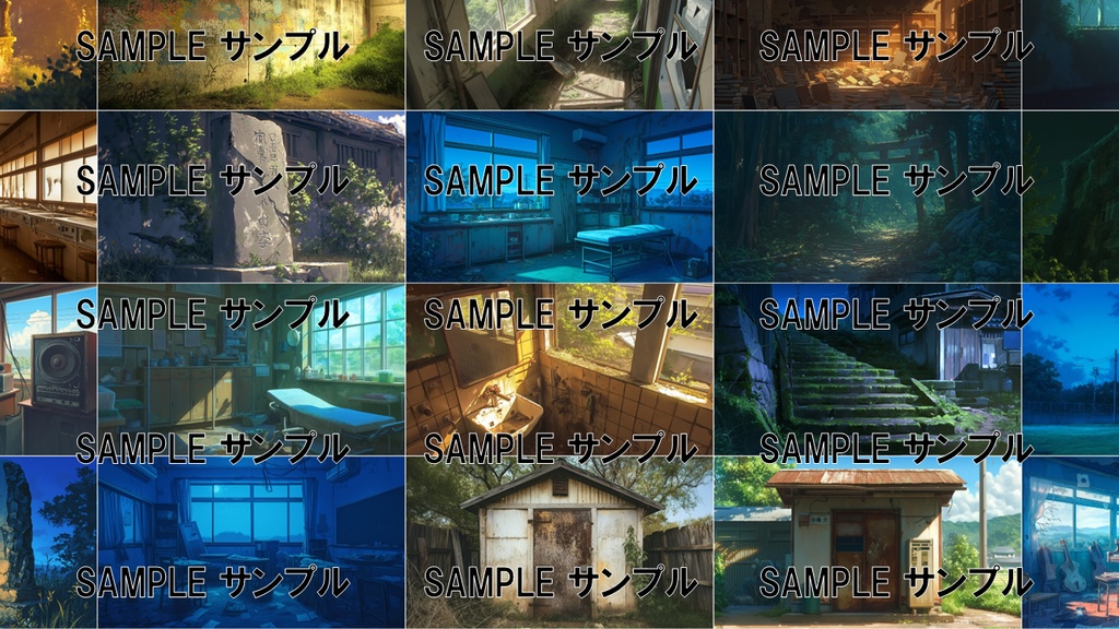 日本の学校の背景集: ホラー編 491枚〈商用可〉比率:16:9