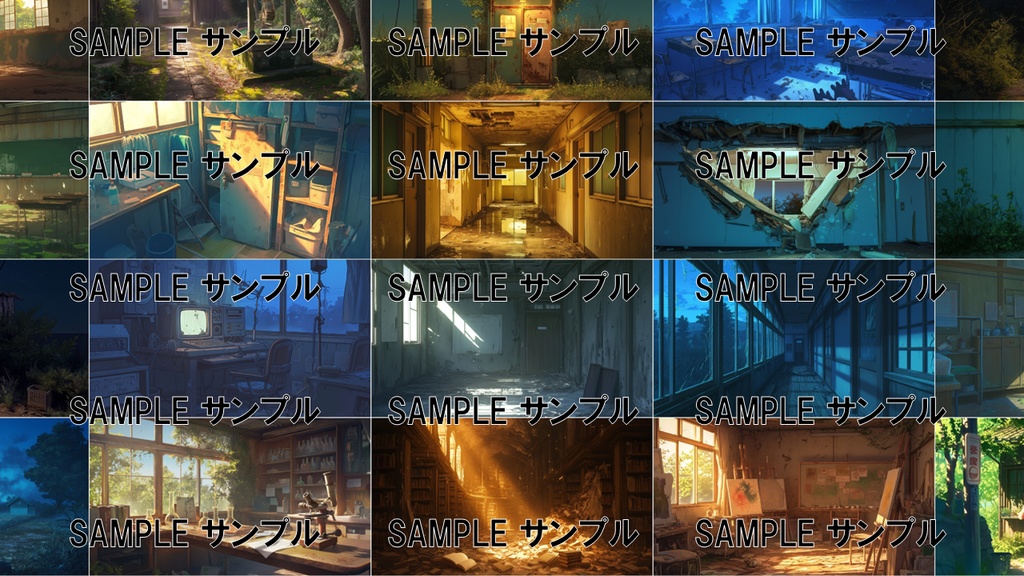 日本の学校の背景集: ホラー編 491枚〈商用可〉比率:16:9