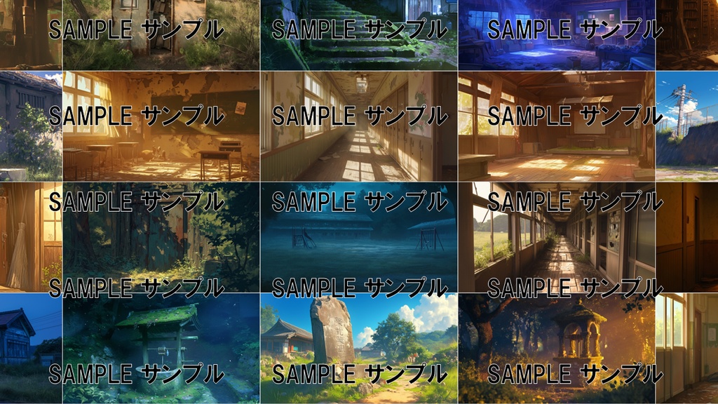 日本の学校の背景集: ホラー編 491枚〈商用可〉比率:16:9