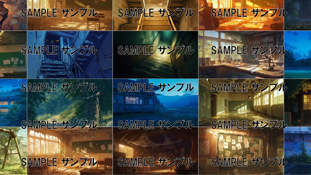 日本の学校の背景集: ホラー編 491枚〈商用可〉比率:16:9