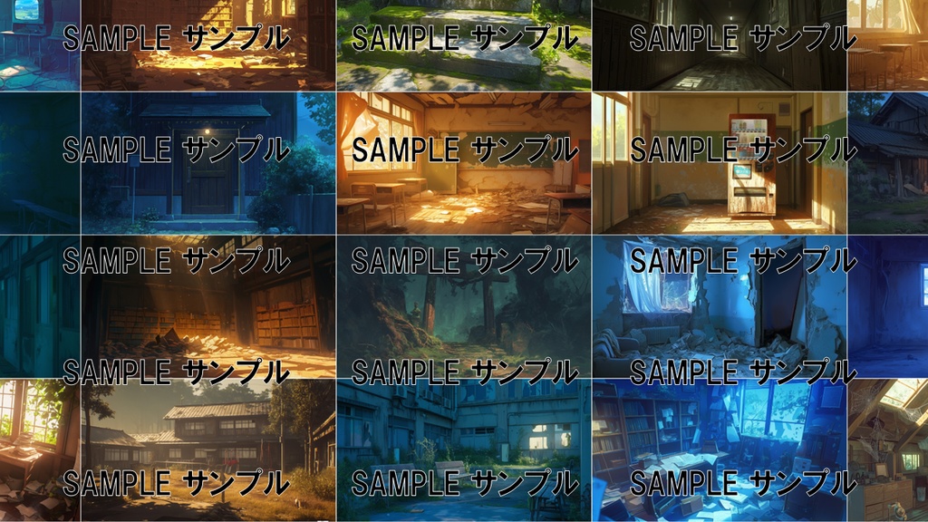 日本の学校の背景集: ホラー編 491枚〈商用可〉比率:16:9