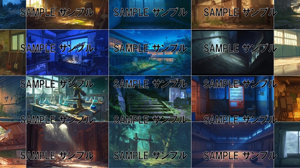 日本の学校の背景集: ホラー編 491枚〈商用可〉比率:16:9