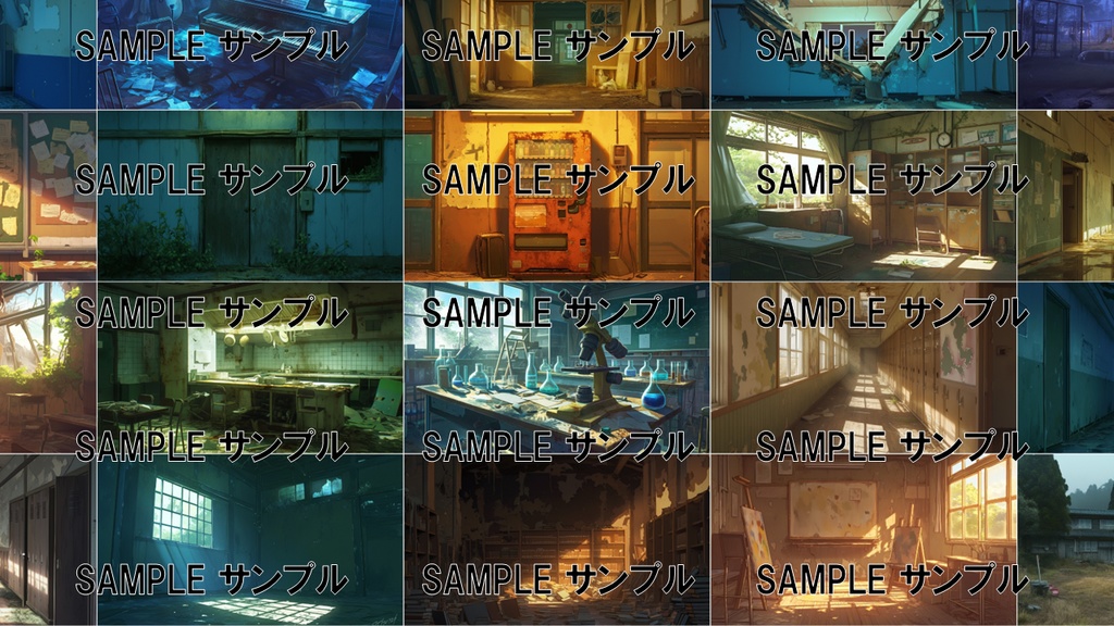 日本の学校の背景集: ホラー編 491枚〈商用可〉比率:16:9