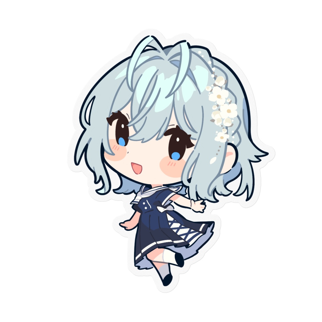 夏とあさんクリアステッカー