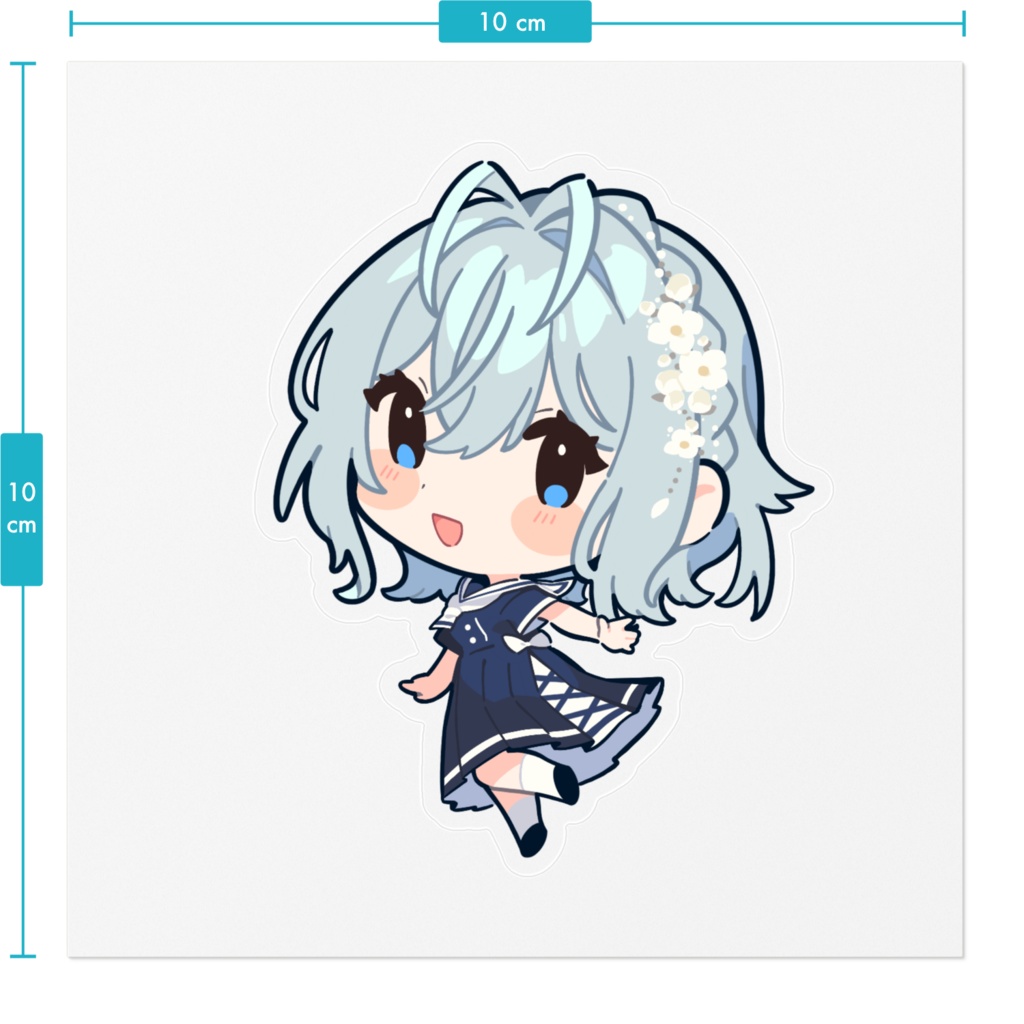 夏とあさんクリアステッカー