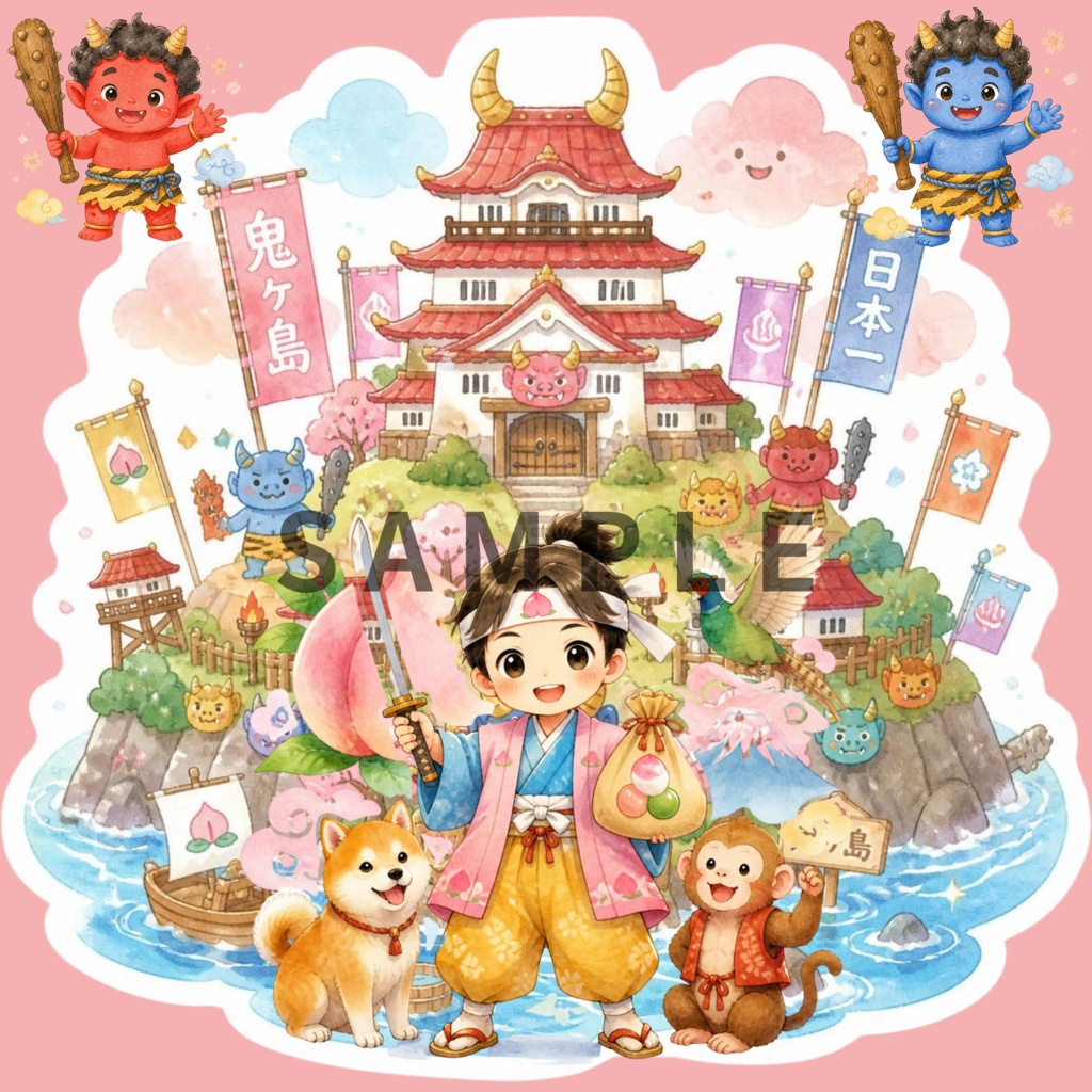 日本昔話デジタルペーパー4枚セット