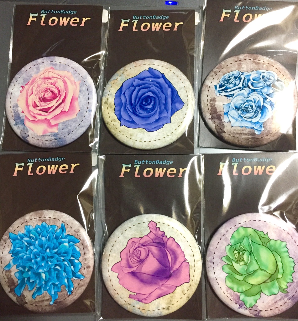 フラワー缶バッジ