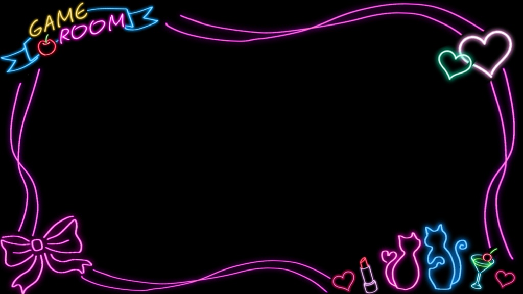 サイバーネオンキャット♡　ゲーム配信用壁紙　背景