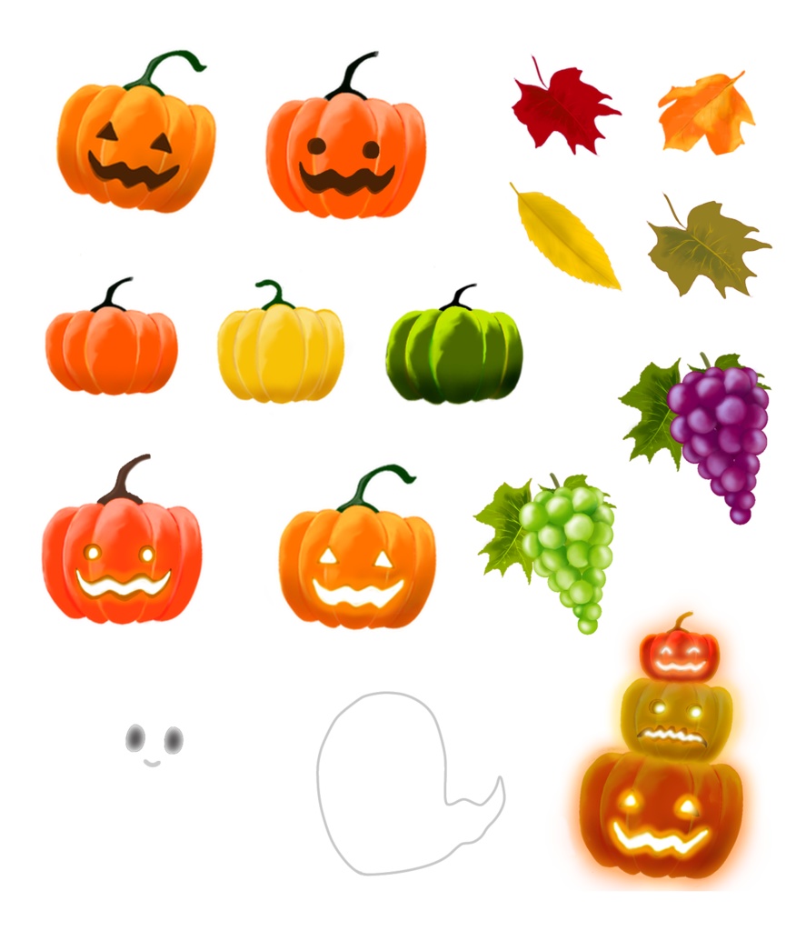 ハロウィンに向けて🎃　ハロウィン　透過素材　詰め合わせ