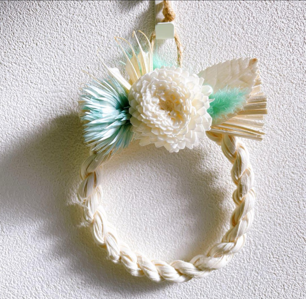 ミニチュアしめ縄飾り　ブルー