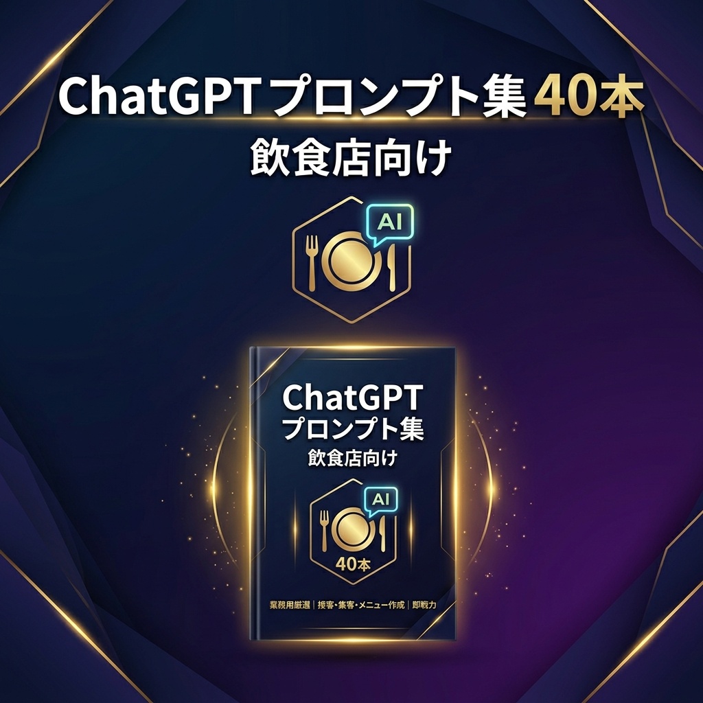 【即使える40本】飲食店・カフェ・居酒屋向け ChatGPTプロンプト集