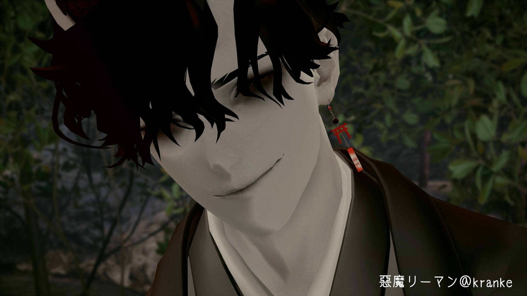 期間限定無料【VRchat想定】幽世札─かくりよふだ─【和風鳥居ピアス】