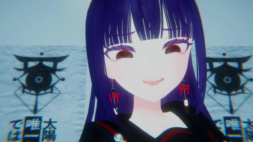 期間限定無料【VRchat想定】幽世札─かくりよふだ─【和風鳥居ピアス】