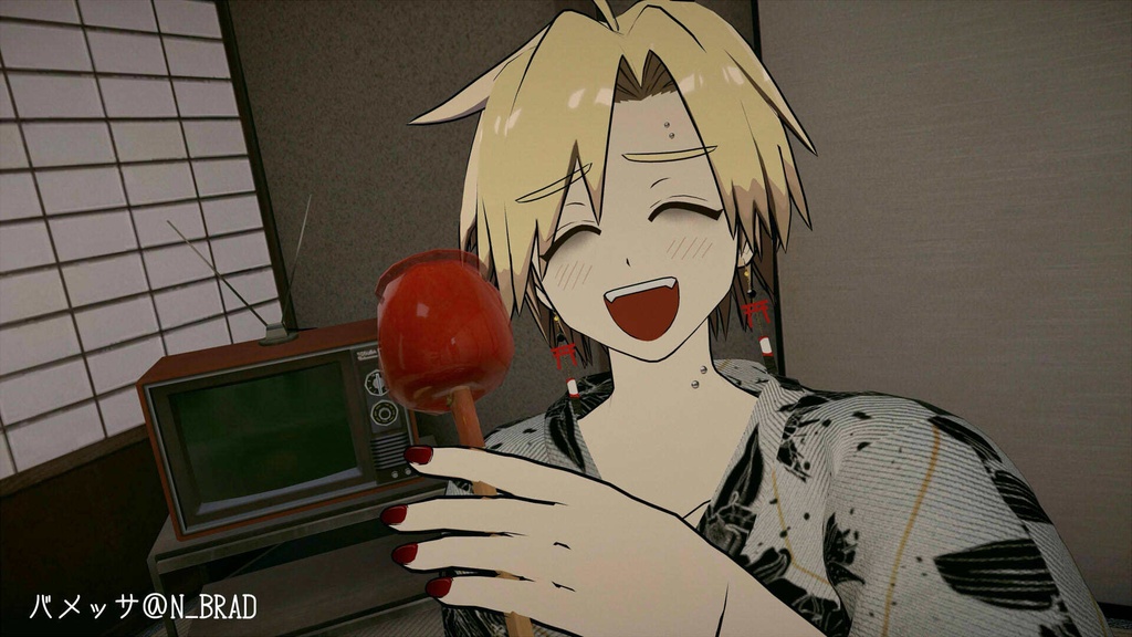 期間限定無料【VRchat想定】幽世札─かくりよふだ─【和風鳥居ピアス】
