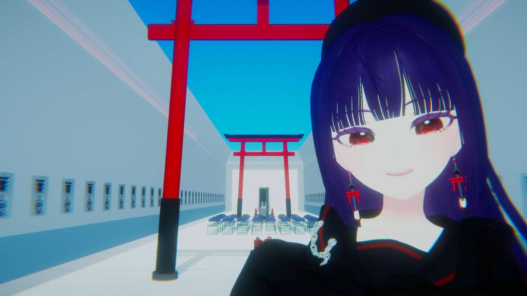 期間限定無料【VRchat想定】幽世札─かくりよふだ─【和風鳥居ピアス】