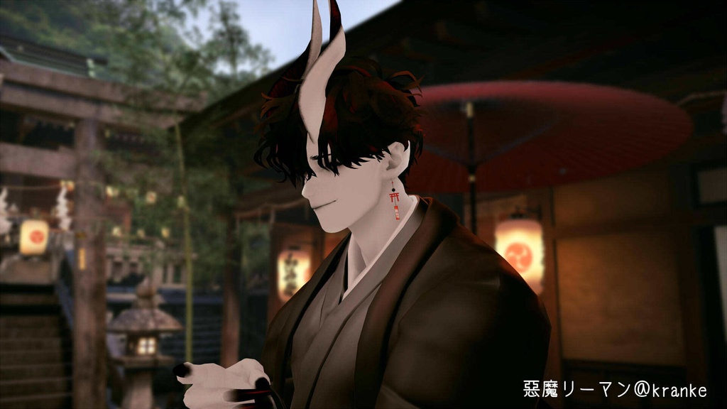 期間限定無料【VRchat想定】幽世札─かくりよふだ─【和風鳥居ピアス】