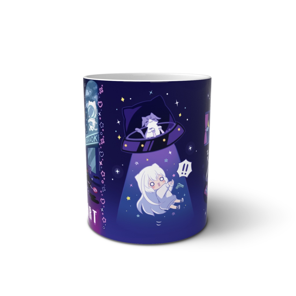 宇宙猫と【ソシャゲ女子】マグカップ