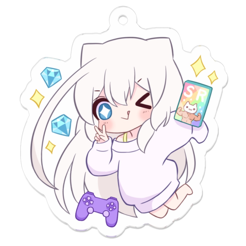 SRゲット！【ソシャゲ女子】キーホルダー