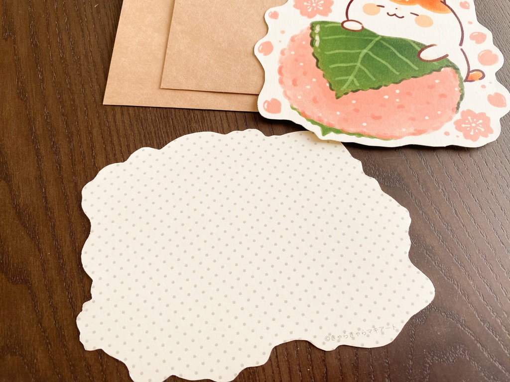 メッセージカード&マスキングテープセットB『みたらしにゃんこと和菓子』