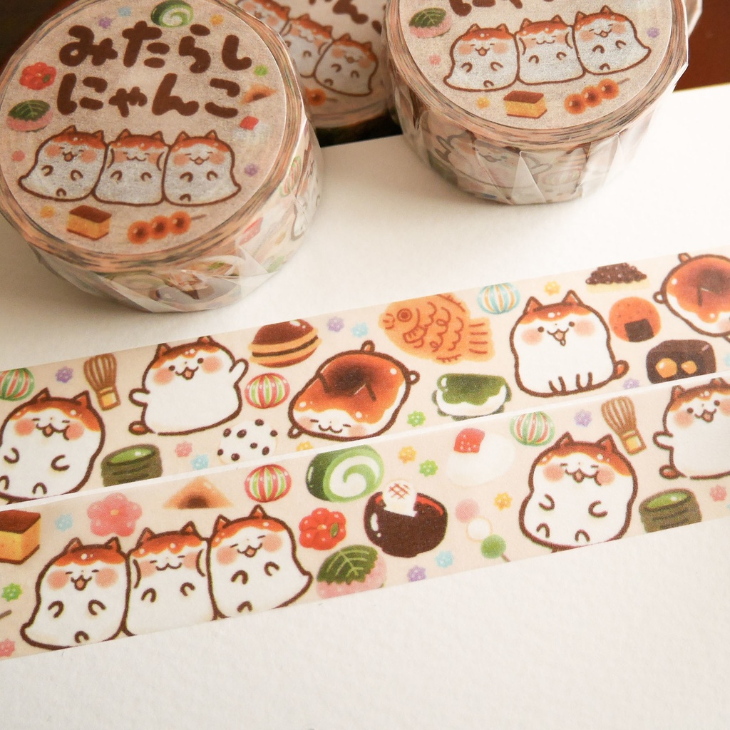 メッセージカード&マスキングテープセットA『野性を忘れた猫と目玉焼きトースト』