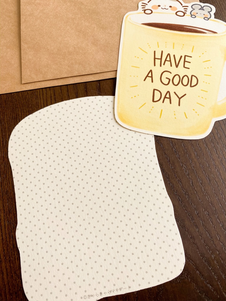 メッセージカード&マスキングテープセットA『野性を忘れた猫と目玉焼きトースト』