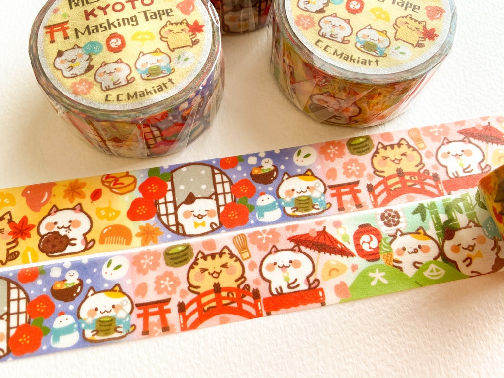 メッセージカード&マスキングテープセットB『野性を忘れた猫とバタートースト』