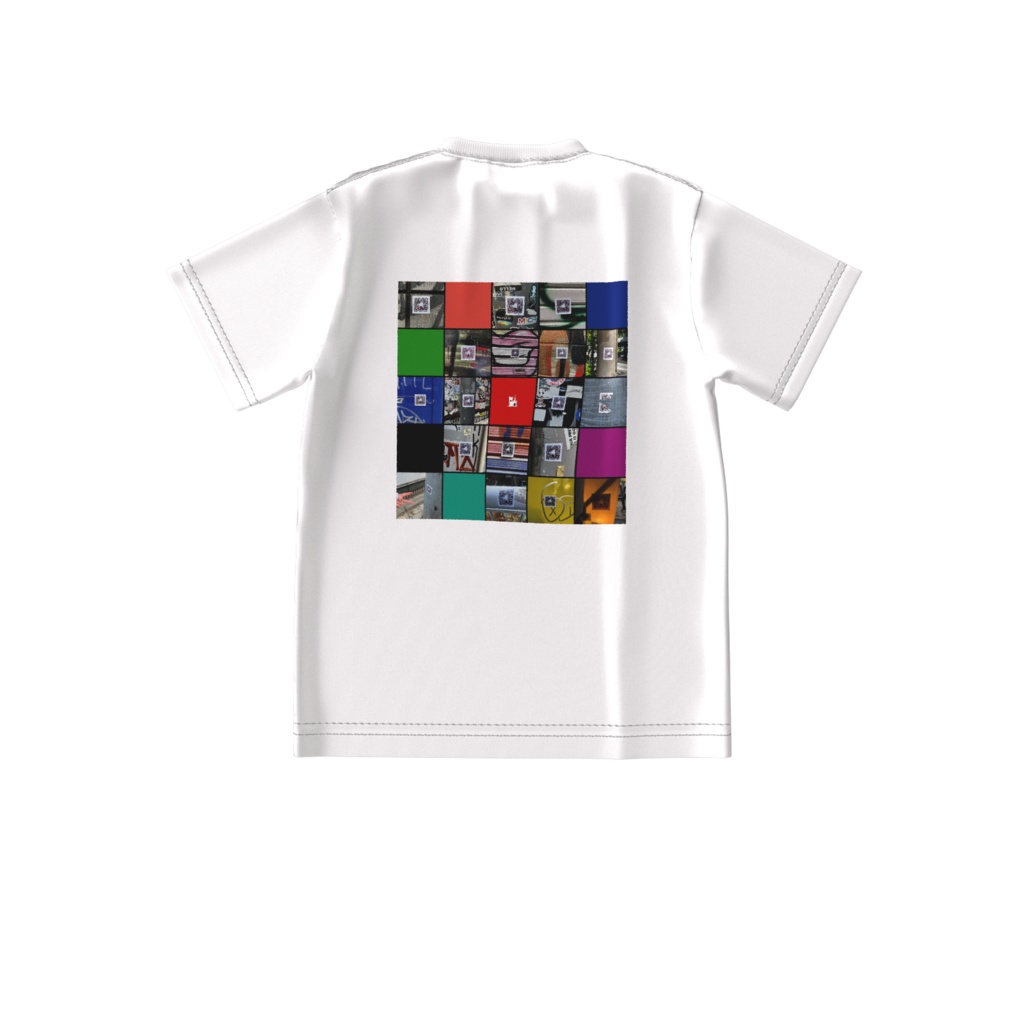 しっ笑 ロゴがたくさんTシャツ ビッグシルエット ホワイト