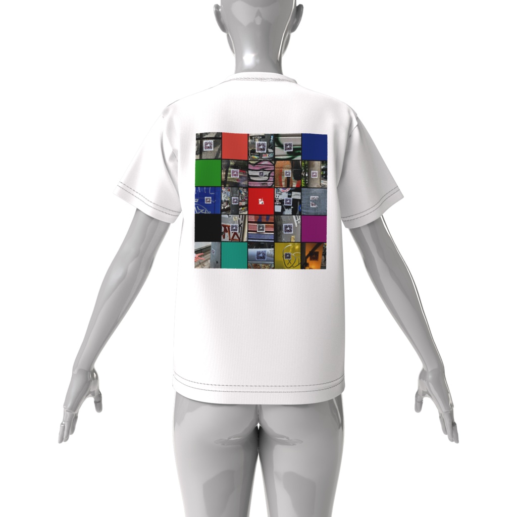 しっ笑 ロゴがたくさんTシャツ ビッグシルエット ホワイト