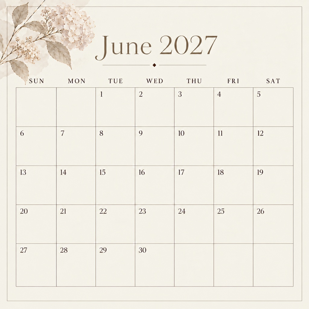 2027年 ボタニカルカレンダー|大人女性向け12ヶ月セット