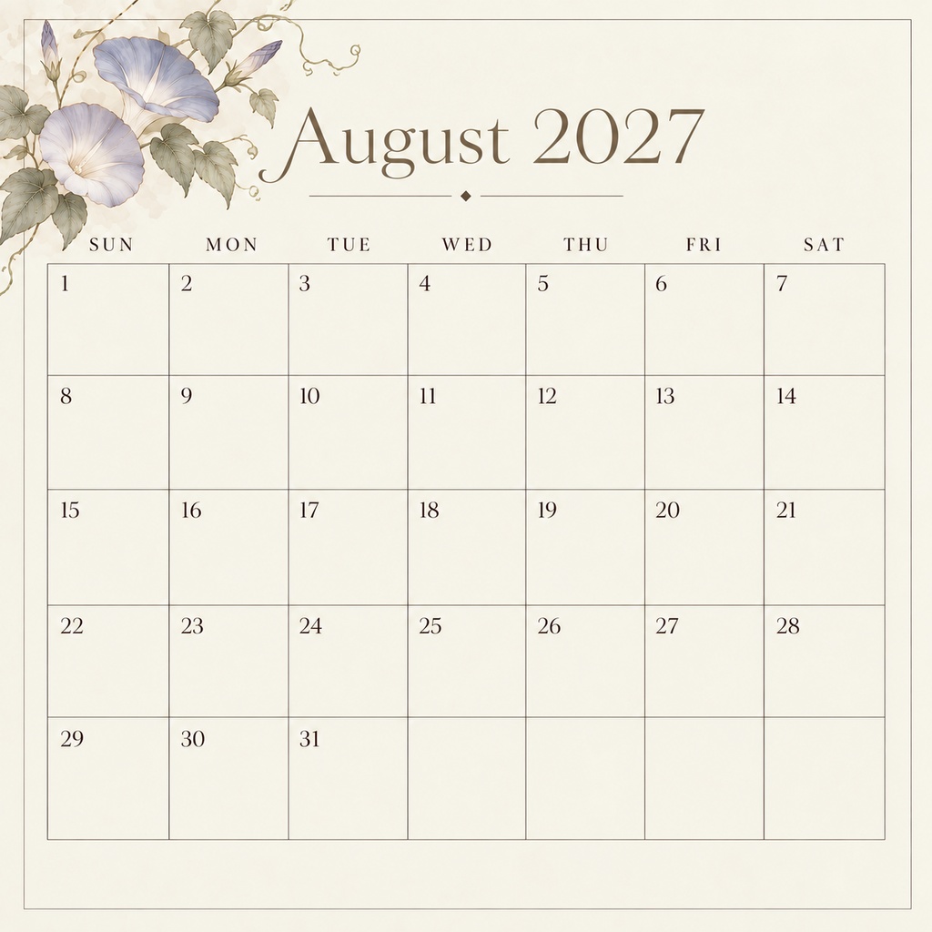 2027年 ボタニカルカレンダー|大人女性向け12ヶ月セット