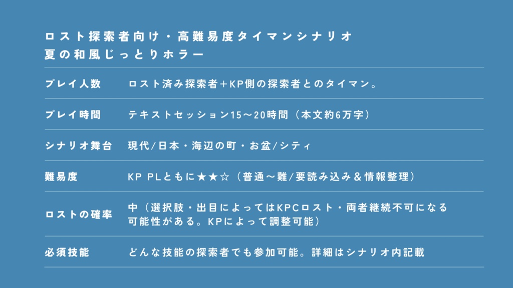 本文無償|氷を供ず【CoC6th】SPLL:E193154