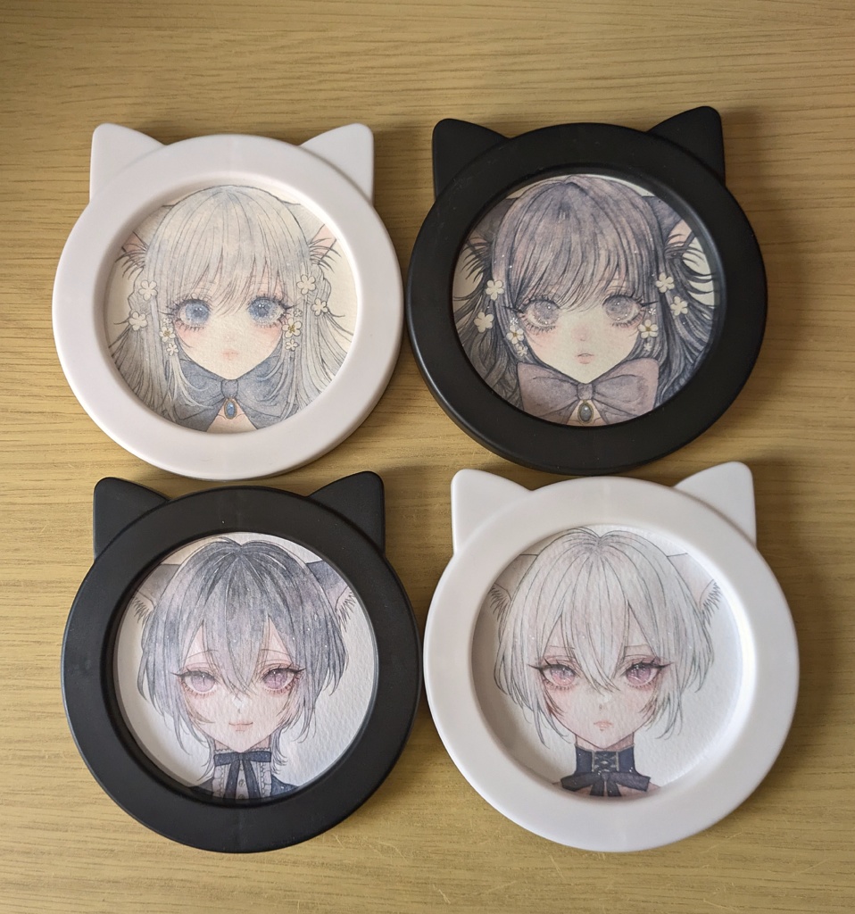 透明水彩原画【白猫黒猫】5/18　２０時〜