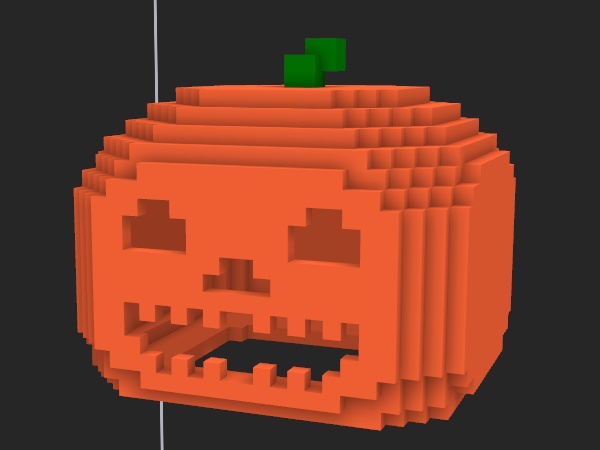 ボクセルパンプキンの被り物 小物 3Dモデル